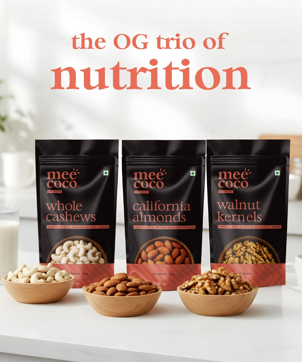 Combo of 3: Almonds + Cashews + Walnuts (200gm x 3)